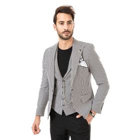 Sateen 9YCE740E112 Kazayağı Desenli Yelekli Kadın Ceket