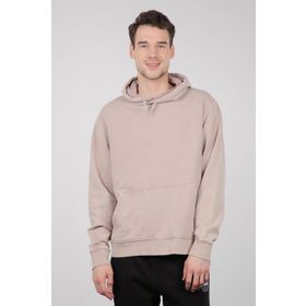 Sateen Men 20KSW760E102 Bej Kapşonlu Kanguru Cepli Kürklü Erkek Sweatshirt