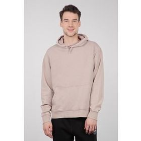 Sateen Men 20KSW760E102 Bej Kapşonlu Kanguru Cepli Kürklü Erkek Sweatshirt