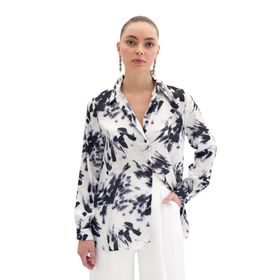 Sateen STN139KGO1349 Desenli Kadın Gömlek