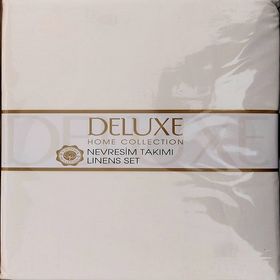 Saten Deluxe Beyaz Tek Kişilik Nevresim Takımı