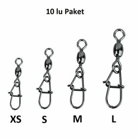 Savage Gear 10'lu Eggsnap Swivel Serisi Klipsli Fırdöndü