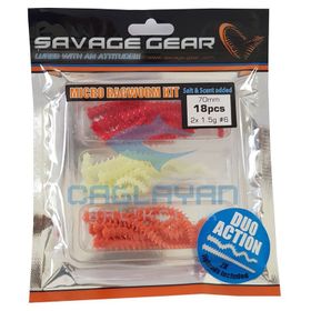 Savage Gear 18 + 2 Adet Uv Red Pink Glow Lrf Ragworm Kit Suni Yem