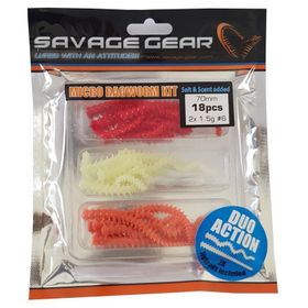 Savage Gear 18 + 2 Adet Uv Red Pink Glow Lrf Ragworm Kit Suni Yem