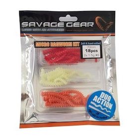 Savage Gear 18 + 2 Adet Uv Red Pink Glow Lrf Ragworm Kit Suni Yem