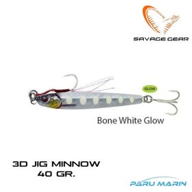 Savage Gear 3d Jig Minnow 40 gr Jig Bone White Glow Suni Yem