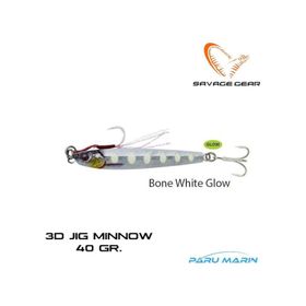 Savage Gear 3d Jig Minnow 40 gr Jig Bone White Glow Suni Yem