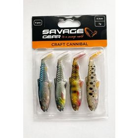 Savage Gear Craft Cannibal Paddletail 8.5 cm 7 gr Clear Water Mix 4 Adet Suni Balık Yemi