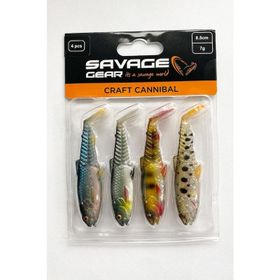 Savage Gear Craft Cannibal Paddletail 8.5 cm 7 gr Clear Water Mix 4 Adet Suni Balık Yemi