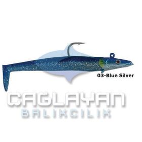 Savage Gear E-SG Sandeel Silikon Blue Silver 12.5 cm 23 gr Suni Balık Yemi