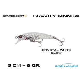 Savage Gear Gravity Minnow 50 mm 8 gr Crystal White Glow Suni Yem
