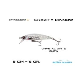 Savage Gear Gravity Minnow 50 mm 8 gr Crystal White Glow Suni Yem