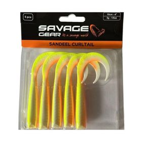 Savage Gear LB Sandeel Curltail 10 cm Lemon Back 5 Adet Suni Balık Yemi