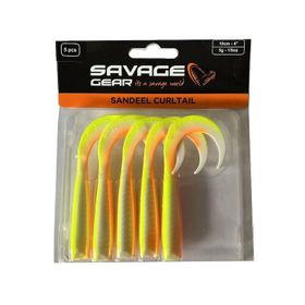 Savage Gear LB Sandeel Curltail 10 cm Lemon Back 5 Adet Suni Balık Yemi