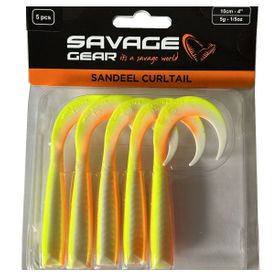 Savage Gear LB Sandeel Curltail 10 cm Lemon Back 5 Adet Suni Balık Yemi