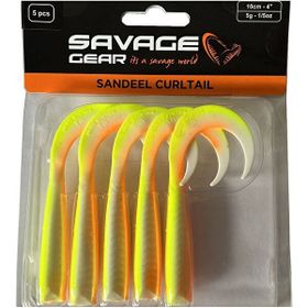 Savage Gear LB Sandeel Curltail 7 cm Lemon Back 6 Adet Suni Balık Yemi
