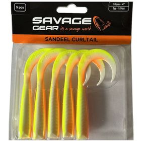 Savage Gear LB Sandeel Curltail 7 cm Lemon Back 6 Adet Suni Balık Yemi