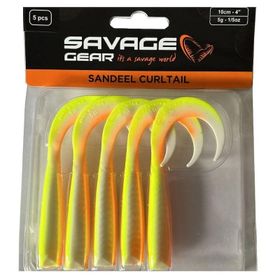 Savage Gear LB Sandeel Curltail 7 cm Lemon Back 6 Adet Suni Balık Yemi