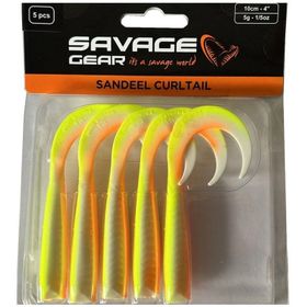 Savage Gear LB Sandeel Curltail 7 cm Lemon Back 6 Adet Suni Balık Yemi