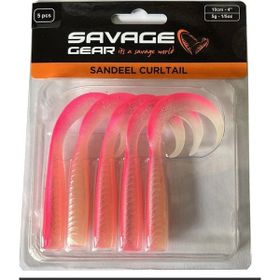Savage Gear LB Sandeel Curltail 7 cm Pink Glow 6 Adet Suni Balık Yemi