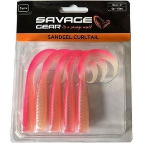 Savage Gear LB Sandeel Curltail 7 cm Pink Glow 6 Adet Suni Balık Yemi