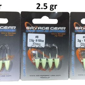 Savage Gear LRF Micro Sandeel Jig Head Glow