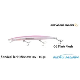 Savage Gear Sandeel Jerk Minnow 145 14 gr 06 Pink Flash Suni Yem