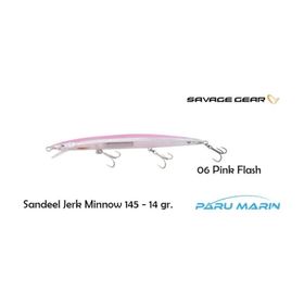 Savage Gear Sandeel Jerk Minnow 145 14 gr 06 Pink Flash Suni Yem