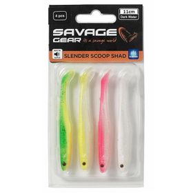 Savage Gear Slender Scoop Shad 11 cm 7 gr Dark Water Mix 4 Adet Suni Balık Yemi