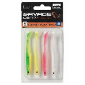 Savage Gear Slender Scoop Shad 11 cm 7 gr Dark Water Mix 4 Adet Suni Balık Yemi