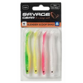 Savage Gear Slender Scoop Shad 9 cm 4 gr Dark Water Mix 4 Adet Suni Balık Yemi