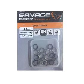 Savage Gear Split Ring SS+BLN 10+10 5.5 mm 59LBS 27 kg Klips