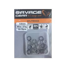 Savage Gear Split Ring SS+BLN 10+10 5.5 mm 59LBS 27 kg Klips