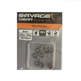 Savage Gear Split ring SS+BLN 10+10 5 mm 44LBS 20 kg Klips