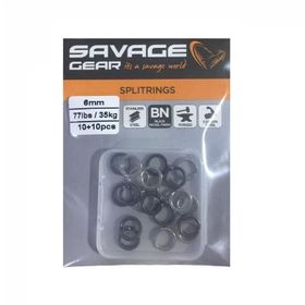 Savage Gear Split ring SS+BLN 10+10 6 mm 77LBS 35 kg Klips