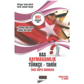 Savaş Yayınları Kas Kaymakamlık Sınavı Türkçe Tarih Test Soru Bankası