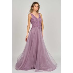 Saygın 0991377 Lila Kadın Abiye Elbise