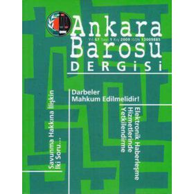 Sayı 1 - Yıl 67 Kış 2009 - Ankara Barosu Dergisi