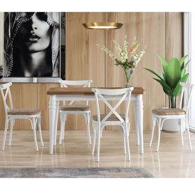 Says Metal Polo 75 x 120 cm Beyaz-Vizon Masa Takımı