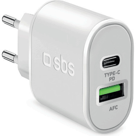 Sbs 1xUSB-A+1xUSB-C PD 20W Beyaz Şarj Cihazı