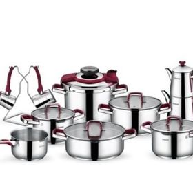 Schafer 18 Parça Bordo Compakt Çelik Çeyiz Seti