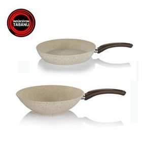 Schafer 30 cm Granit Tava ve 28 cm Wok Tava