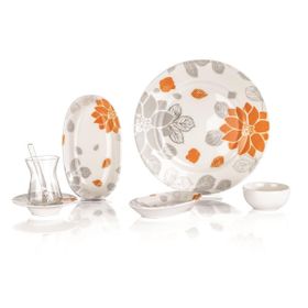 Schafer 32 Parça Spring Turuncu Kahvaltı Takımı