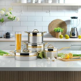 Schafer 8 Parça İnox Golden Line Çelik Tencere Seti