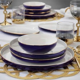 Schafer Adel Navy Blue 56 Parça Yemek Takımı