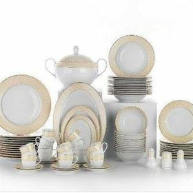 Schafer Alfa Yuvarlak Altın 85 Parça Yemek Takımı