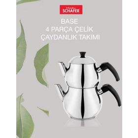 Schafer Base Çelik 4 Parça Çaydanlık Takımı