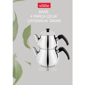 Schafer Base Çelik 4 Parça Çaydanlık Takımı
