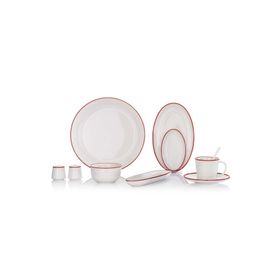 Schafer Bianca 36 Parça Kırmızı Kahvaltı Takımı