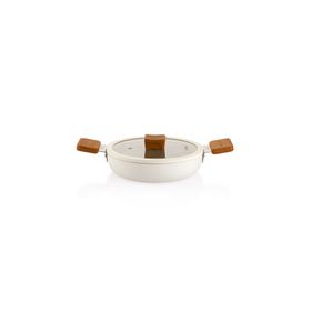 Schafer Ceramoni Krem 22 cm Seramik Kapaklı Sahan
